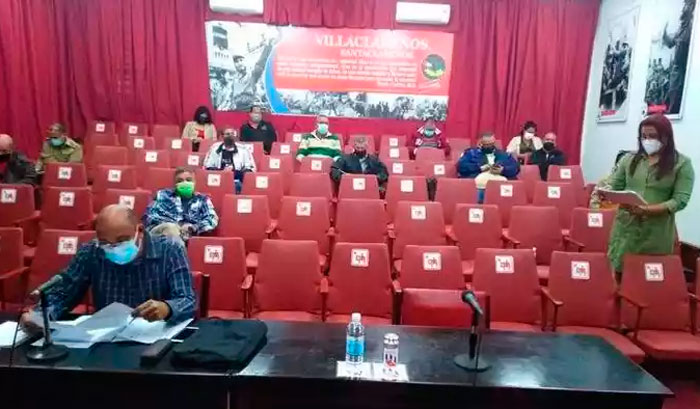 Reunión del grupo de trabajo temporal para la prevención y control del nuevo coronavirus de Villa Clara..