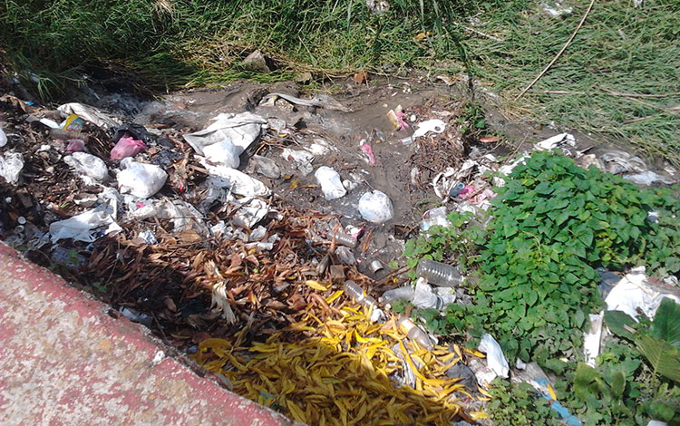 Basura en río de Santa Clara. Basura en río de Santa Clara.