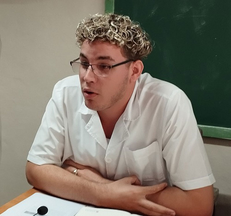 Ernesto Javier Gattorno Roque, vicepresidente de la Federación Estudiantil Universitaria (FEU) en la facultad de Medicina.
