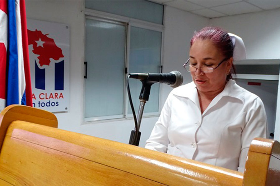Disley Pedraza Pérez de Prado, presidenta provincial de la Sociedad Cubana de Enfermería.