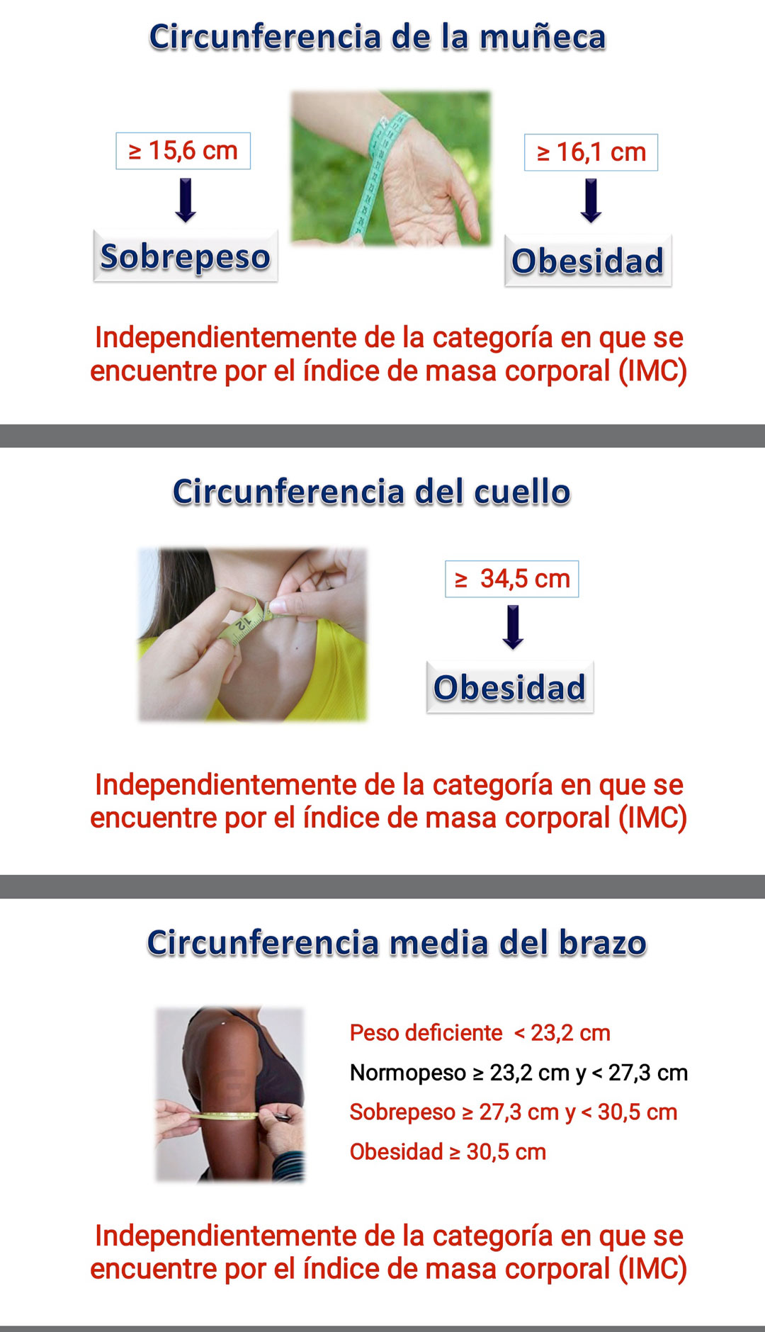 Mediciones para diagnosticar la obesidad.