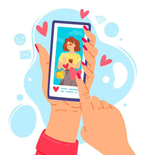 Ilustración sobre relaciones parasociales.