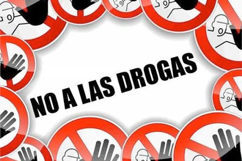 Cartel de No a las drogas.