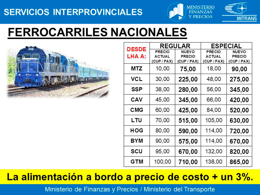 Trenes interprovinciales.